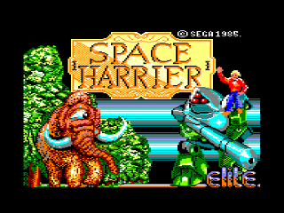 Space Harrier title screen for Amstrad CPC